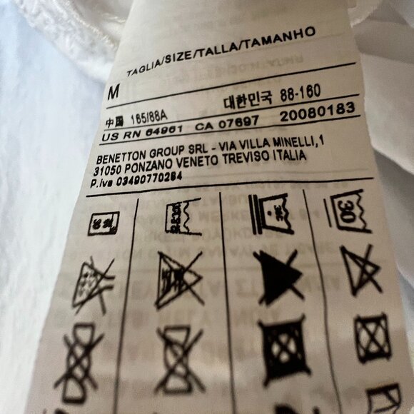 Benetton White Embroidered Cotton Blouse – Size M - Picture 10 of 15